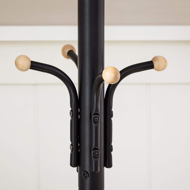 Casa si Gradina - Mobilier - Organizare si depozitare - Cuiere - Cuier pentru haine, din otel, tip pom, cu 12 carlige, 182cm, negru - Infinity.ro