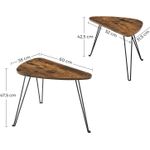 Casa si Gradina - Mobilier - Mese si birouri - Masute de cafea - Set de 2 mese de cafea, stil industrial, 60x38x48cm si 52x32x43cm, maro rustic si negru - Infinity.ro
