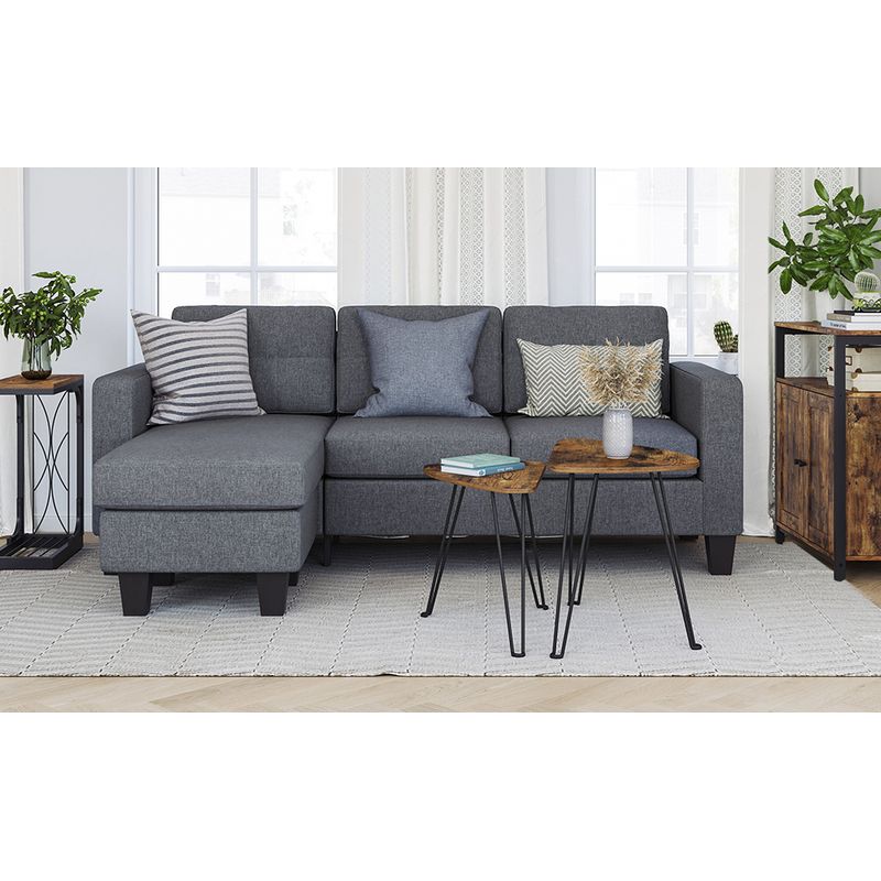 Casa si Gradina - Mobilier - Mese si birouri - Masute de cafea - Set de 2 mese de cafea, stil industrial, 60x38x48cm si 52x32x43cm, maro rustic si negru - Infinity.ro