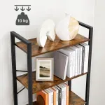 Casa si Gradina - Mobilier - Biblioteci si rafturi - Biblioteci - Biblioteca cu cadru otel si 6 polite, stil industrial, 66x30x186cm, maro rustic si negru - Infinity.ro