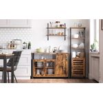 Casa si Gradina - Mobilier - Comode si corpuri - Comode - Dulap de depozitare tip bufet, cu 3 usi, stil industrial, 110x33x75cm, maro rustic si negru - Infinity.ro