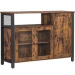 Casa si Gradina - Mobilier - Comode si corpuri - Comode - Dulap de depozitare tip bufet, cu 3 usi, stil industrial, 110x33x75cm, maro rustic si negru - Infinity.ro
