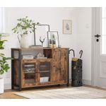 Casa si Gradina - Mobilier - Comode si corpuri - Comode - Dulap de depozitare tip bufet, cu 3 usi, stil industrial, 110x33x75cm, maro rustic si negru - Infinity.ro