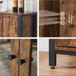 Casa si Gradina - Mobilier - Comode si corpuri - Comode - Dulap de depozitare tip bufet, cu 3 usi, stil industrial, 110x33x75cm, maro rustic si negru - Infinity.ro