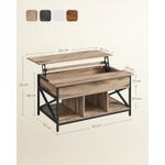 Casa si Gradina - Mobilier - Mese si birouri - Masute de cafea - Masa de cafea cu inaltime reglabila, spatiu de depozitare ascuns, 60x100x(48-62) cm, gri stejar - Infinity.ro