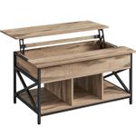 Casa si Gradina - Mobilier - Mese si birouri - Masute de cafea - Masa de cafea cu inaltime reglabila, spatiu de depozitare ascuns, 60x100x(48-62) cm, gri stejar - Infinity.ro