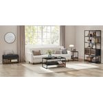 Casa si Gradina - Mobilier - Biblioteci si rafturi - Biblioteci - Biblioteca cu 5 rafturi si dulap, rama metalica si finisaj MDF nuc, 100x35x180 cm, negru - Infinity.ro