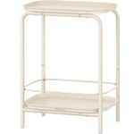 Casa si Gradina - Mobilier - Mese si birouri - Masute de cafea - Masuta laterala 40x30x56 cm, cu 2 rafturi, otel rezistent la apa si zgarieturi, crem - Infinity.ro