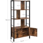 Casa si Gradina - Mobilier - Biblioteci si rafturi - Biblioteci - Biblioteca cu 4 rafturi si dulap inferior cu 2 usi, stil industrial, 74x30x155cm, maro rustic - Infinity.ro