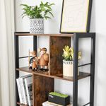 Casa si Gradina - Mobilier - Biblioteci si rafturi - Biblioteci - Biblioteca cu 4 rafturi si dulap inferior cu 2 usi, stil industrial, 74x30x155cm, maro rustic - Infinity.ro