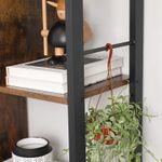 Casa si Gradina - Mobilier - Biblioteci si rafturi - Biblioteci - Biblioteca cu 4 rafturi si dulap inferior cu 2 usi, stil industrial, 74x30x155cm, maro rustic - Infinity.ro