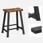 Casa si Gradina - Mobilier - Scaune si fotolii - Scaune - Set 2 scaune bar cu sezut curbat, cadru metalic, 46x33x60 cm, maro rustic - Infinity.ro
