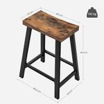 Casa si Gradina - Mobilier - Scaune si fotolii - Scaune - Set 2 scaune bar cu sezut curbat, cadru metalic, 46x33x60 cm, maro rustic - Infinity.ro