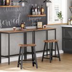 Casa si Gradina - Mobilier - Scaune si fotolii - Scaune - Set 2 scaune bar cu sezut curbat, cadru metalic, 46x33x60 cm, maro rustic - Infinity.ro