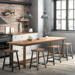 Casa si Gradina - Mobilier - Scaune si fotolii - Scaune - Set 2 scaune bar cu sezut curbat, cadru metalic, 46x33x60 cm, maro rustic - Infinity.ro