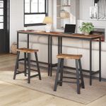 Casa si Gradina - Mobilier - Scaune si fotolii - Scaune - Set 2 scaune bar cu sezut curbat, cadru metalic, 46x33x60 cm, maro rustic - Infinity.ro