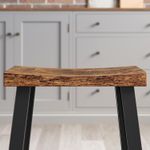 Casa si Gradina - Mobilier - Scaune si fotolii - Scaune - Set 2 scaune bar cu sezut curbat, cadru metalic, 46x33x60 cm, maro rustic - Infinity.ro
