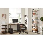 Casa si Gradina - Mobilier - Biblioteci si rafturi - Biblioteci - Etajera tip scara 6 rafturi, PAL si cadru metalic, 60x30x205 cm, maro rustic - Infinity.ro