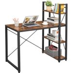 Casa si Gradina - Mobilier - Mese si birouri - Birouri - Birou cu raft lateral, montare stanga sau dreapta, industrial, 56x120x120 cm, maro - Infinity.ro