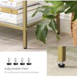 Casa si Gradina - Mobilier - Mese si birouri - Masute de cafea - Masa de intrare, pe 3 nivele, blat din sticla securizata, cadru metalic, 30x100x73cm, auriu - Infinity.ro