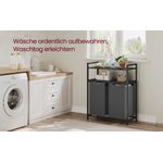 Market - Spalare si intretinere rufe - Uscatoare de rufe si accesorii - Cos de rufe, cu 2 saci detasabili, 2 rafturi, capacitate de 46L per sac, 73x33x92cm , negru si gri - Infinity.ro