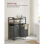 Market - Spalare si intretinere rufe - Uscatoare de rufe si accesorii - Cos de rufe, cu 2 saci detasabili, 2 rafturi, capacitate de 46L per sac, 73x33x92cm , negru si gri - Infinity.ro