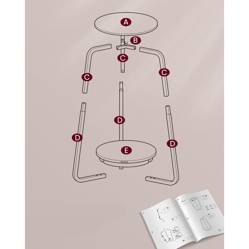 Casa si Gradina - Mobilier - Mese si birouri - Masute de cafea - Masuta rotunda tip noptiera, blat din sticla si raft inferior din PAL, cadru metalic, 30x30x55 cm, alb - Infinity.ro