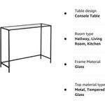Casa si Gradina - Mobilier - Mese si birouri - Masute de cafea - Masa de intrare, blat din sticla securizata, cadru din metal, pentru sufragerie, 100x35x80cm, negru - Infinity.ro