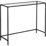 Casa si Gradina - Mobilier - Mese si birouri - Masute de cafea - Masa de intrare, blat din sticla securizata, cadru din metal, pentru sufragerie, 100x35x80cm, negru - Infinity.ro