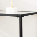 Casa si Gradina - Mobilier - Mese si birouri - Masute de cafea - Masa de intrare, blat din sticla securizata, cadru din metal, pentru sufragerie, 100x35x80cm, negru - Infinity.ro