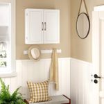 Casa si Gradina - Mobilier - Mobilier baie - Corpuri baie - Dulap de baie de perete, cu 2 rafturi reglabile, stil scandinav, 60x18x60cm, alb mat - Infinity.ro