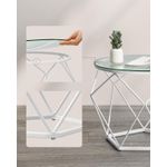 Casa si Gradina - Mobilier - Mese si birouri - Masute de cafea - Set 2 masute rotunde, blat sticla securizata, cadru metalic alb, 40 si 50 cm, alb - Infinity.ro