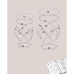Casa si Gradina - Mobilier - Mese si birouri - Masute de cafea - Set 2 masute rotunde, blat sticla securizata, cadru metalic alb, 40 si 50 cm, alb - Infinity.ro