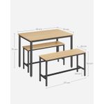 Casa si Gradina - Mobilier - Mese si birouri - Mese living - Masa de bar cu 2 banci, design industrial, 110x70x75 cm, stejar natur - Infinity.ro