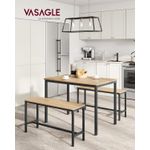 Casa si Gradina - Mobilier - Mese si birouri - Mese living - Masa de bar cu 2 banci, design industrial, 110x70x75 cm, stejar natur - Infinity.ro
