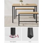 Casa si Gradina - Mobilier - Mese si birouri - Mese living - Masa de bar cu 2 banci, design industrial, 110x70x75 cm, stejar natur - Infinity.ro