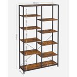 Casa si Gradina - Mobilier - Biblioteci si rafturi - Biblioteci - Biblioteca cu suport de depozitare pe 5 etaje, 30x100x170cm, stil industrial, maro rustic si negru - Infinity.ro