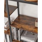 Casa si Gradina - Mobilier - Biblioteci si rafturi - Biblioteci - Biblioteca cu suport de depozitare pe 5 etaje, 30x100x170cm, stil industrial, maro rustic si negru - Infinity.ro
