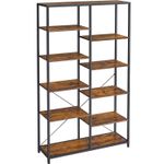 Casa si Gradina - Mobilier - Biblioteci si rafturi - Biblioteci - Biblioteca cu suport de depozitare pe 5 etaje, 30x100x170cm, stil industrial, maro rustic si negru - Infinity.ro