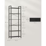 Casa si Gradina - Mobilier - Biblioteci si rafturi - Biblioteci - Biblioteca 6 niveluri, cu cadru metalic si rafturi PAL, 66x30x186 cm, negru - Infinity.ro