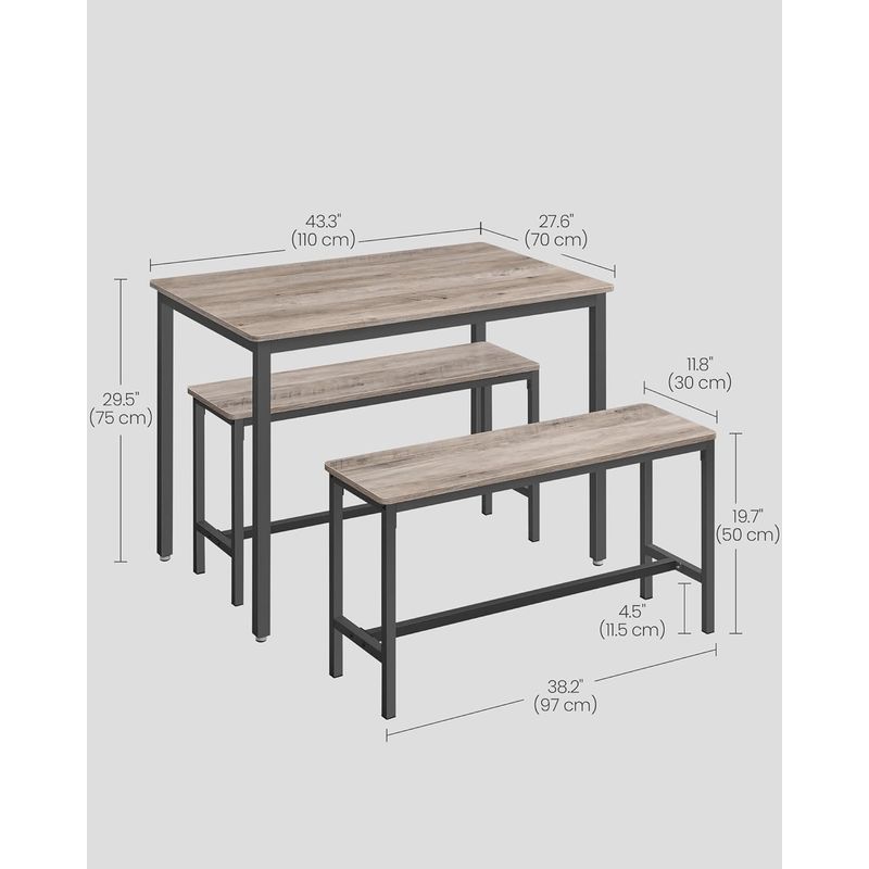 Casa si Gradina - Mobilier - Mese si birouri - Mese living - Masa de bar cu 2 banci, design industrial, 110x70x75cm, stejar sonoma - Infinity.ro