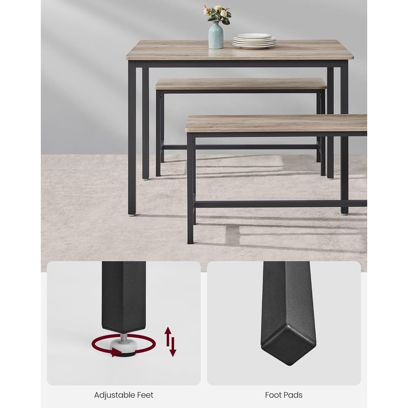 Casa si Gradina - Mobilier - Mese si birouri - Mese living - Masa de bar cu 2 banci, design industrial, 110x70x75cm, stejar sonoma - Infinity.ro