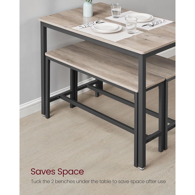 Casa si Gradina - Mobilier - Mese si birouri - Mese living - Masa de bar cu 2 banci, design industrial, 110x70x75cm, stejar sonoma - Infinity.ro