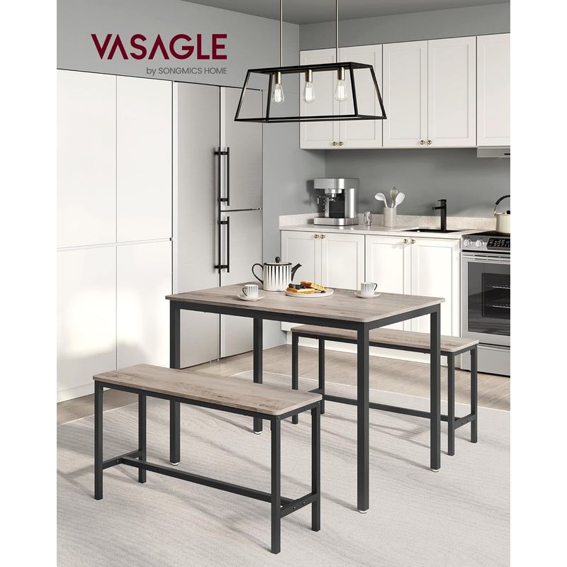 Casa si Gradina - Mobilier - Mese si birouri - Mese living - Masa de bar cu 2 banci, design industrial, 110x70x75cm, stejar sonoma - Infinity.ro