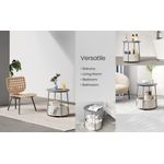 Casa si Gradina - Mobilier - Mese si birouri - Masute de cafea - Masuta de cafea rotunda cu cos de stofa, stil modern, 45x50cm, gri - Infinity.ro