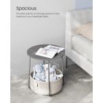 Casa si Gradina - Mobilier - Mese si birouri - Masute de cafea - Masuta de cafea rotunda cu cos de stofa, stil modern, 45x50cm, gri - Infinity.ro