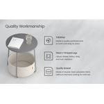 Casa si Gradina - Mobilier - Mese si birouri - Masute de cafea - Masuta de cafea rotunda cu cos de stofa, stil modern, 45x50cm, gri - Infinity.ro