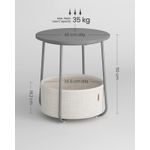 Casa si Gradina - Mobilier - Mese si birouri - Masute de cafea - Masuta de cafea rotunda cu cos de stofa, stil modern, 45x50cm, gri - Infinity.ro