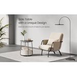 Casa si Gradina - Mobilier - Mese si birouri - Masute de cafea - Masuta de cafea rotunda cu cos de stofa, stil modern, 45x50cm, gri - Infinity.ro