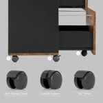 Casa si Gradina - Mobilier - Mese si birouri - Birouri - Dulap birou tip rollbox cu 2 sertare pentru documente A4, cu roti, stil industrial, 42x40x70 cm, maro rustic - Infinity.ro